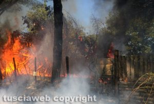 Viterbo - Incendio sulla Tuscanese