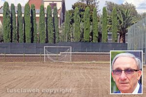 Sport - Calcio - I lavori al campo del Barco Murialdina - Nel riquadro: il presidente Sergio Pollastrelli