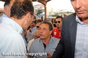Giulio Marini invita Stefano Parisi al trasporto della macchina di santa Rosa