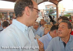 Giulio Marini invita Stefano Parisi al trasporto della macchina di santa Rosa