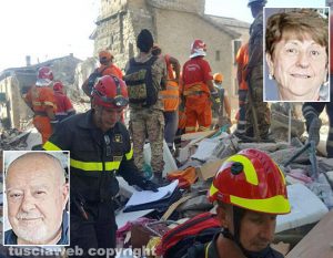 Terremoto - Amatrice - Nei riquadri Lina Meucci ed Enzo Desideri