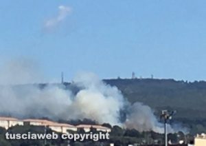 Viterbo - Bosco in fiamme sulla Cimina