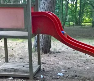 Viterbo - Degrado nell'area giochi della faggeta