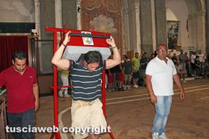 Viterbo - Santa Rosa - Le prove di recupero dei facchini