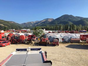 Terremoto nel centro Italia - Il campo base dei vigili del fuoco