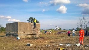 Bagnoregio - L'intervento dei vigili del fuoco alla cisterna