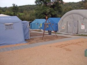 Terremoto - Apc Marta al campo d'accoglienza di Saletta