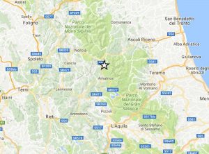 Forte scossa di terremoto a nord di Amatrice
