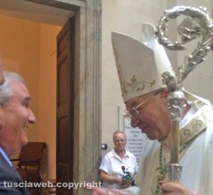 Santa Rosa - La messa alla basilica - Giuseppe Fioroni e il vescovo Fumagalli