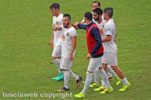 Sport - Calcio - Viterbese - L'esultanza di Neglia dopo il gol