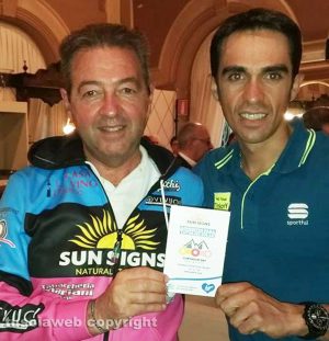 L'imprenditore Luciano Menghini con Alberto Contador
