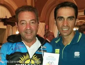 L'imprenditore Luciano Menghini con Alberto Contador