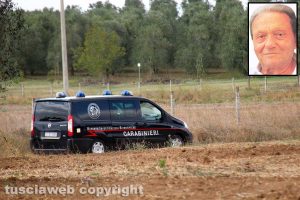 Tuscania – Omicidio Angelo Gianlorenzo – I Ris in località San Savino - Nel riquadro Angelo Gianlorenzo