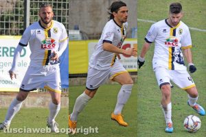 Sport - Calcio - Viterbese - Al centro Scardala (confermato), ai lati Pomante (Nocerina) e Selvatico (Imolese)