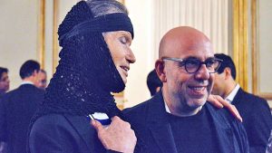 La ex modella e attrice tedesca Veruschka con Paolo Virzì