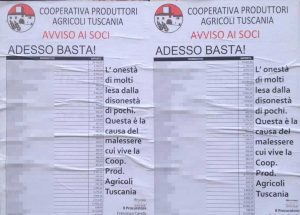 Tuscania - Il cartello affisso in paese