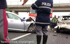 Viterbo - L'incidente sulla Superstrada