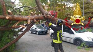 Vigili del fuoco in azione per il vento