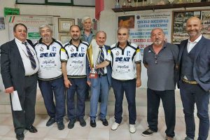 Sport - Ivo Cerrini, Walter Vitali e Omero Fanali della bocciofila Aper del comitato di Perugia