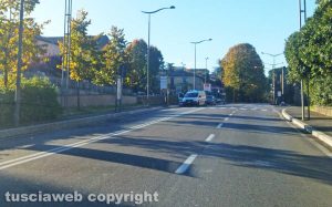 Viterbo - Incidente in viale Capocci - Polizia locale sul posto