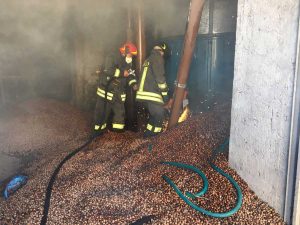 Ronciglione - Incendio in un magazzino di nocciole