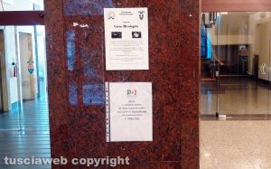 Viterbo - Provincia - Il cartello dell'iniziativa Pd