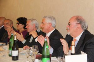 Massimo Mecarini al tavolo con il sindaco Michelini, il consigliere provinciale Fabbrini e la prefetta Piermatti