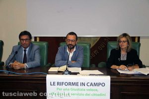 Il convegno Pd "Le riforme in campo" - Da sinistra Ermini, Egidi e Ferranti