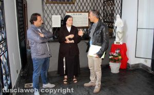 Viterbo - Santa Rosa - Lavori al monastero , Mirko Fiorillo, suor Francesca e Damiano Amatore