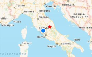 Forte scossa di terremo in centro Italia di magnitudo 5,4
