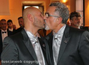 Civita Castellana - Primo matrimonio gay - Piero Conti e Ivaylo Borisov sposi