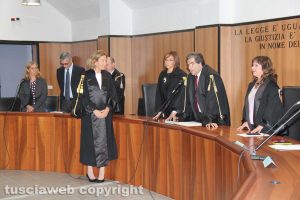 Viterbo - La cerimonia di insediamento della nuova presidente del tribunale