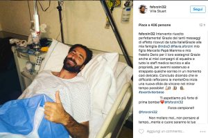 Sport - Calcio - Viterbese - Ferdinando Sforzini dopo l'operazione