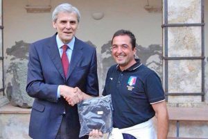 Sport - Calcio - L'arbitro Antonio Lenzo con Marcello Nicchi