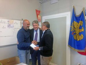 Fusco e Contardo con il sindaco di Amatrice