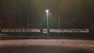 Vallerano - Striscioni di CasaPound davanti alla piscina comunale