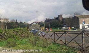 Viterbo - Lavori alla rotatoria di Valle Faul