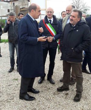 Civita Castellana - I lavori per il sottopasso - Zingaretti e Panunzi