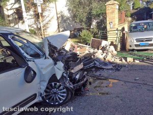 Viterbo - L'incidente in via Col Moschin