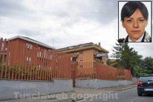 Civita Castellana - La caserma dei carabinieri e nel riquadro il maggiore Anna Patrono