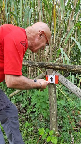 Il posizionamento dei segnavia sulla Francigena