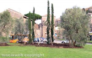 Viterbo . La rotatoria fuori valle Faul