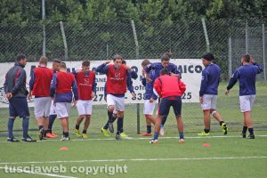 Sport - Calcio - Flaminia - Il riscaldamento dei rossoblù