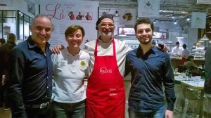 Giuseppe, Roberta e Andrea Ranieri con Andy Luotto a Eataly per una degustazione di patate