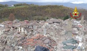 Terremoto - Amatrice vista dall'alto