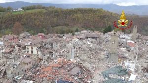 Terremoto - Amatrice vista dall'alto