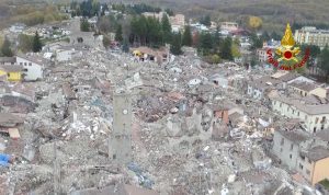 Terremoto - Amatrice vista dall'alto