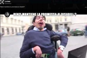 Un'immagine del servizio delle Iene sui disabili con protagonisti i fratelli tarquiniesi Carlo e Marco Gentili 