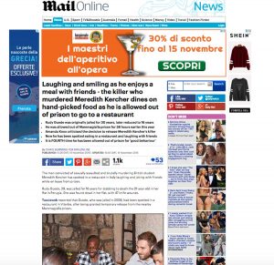 La cena di Rudy Guede a Viterbo sulle pagine del DailyMail