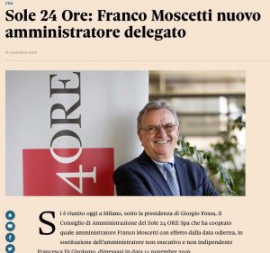 Franco Moscetti, amministratore delegato Sole 24 ore